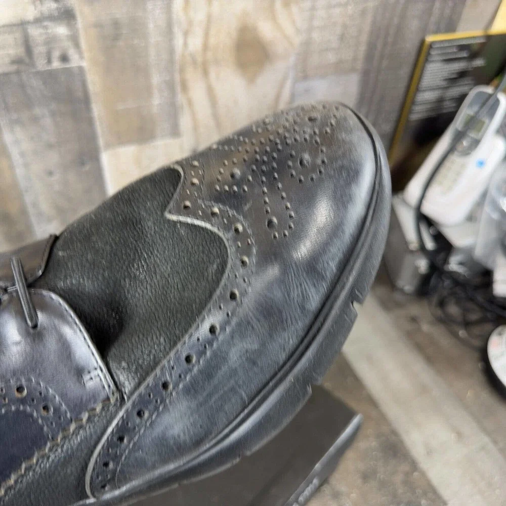 Kenneth Cole‎ Mens Trent Black Wingtip Dress Shoes Size 11